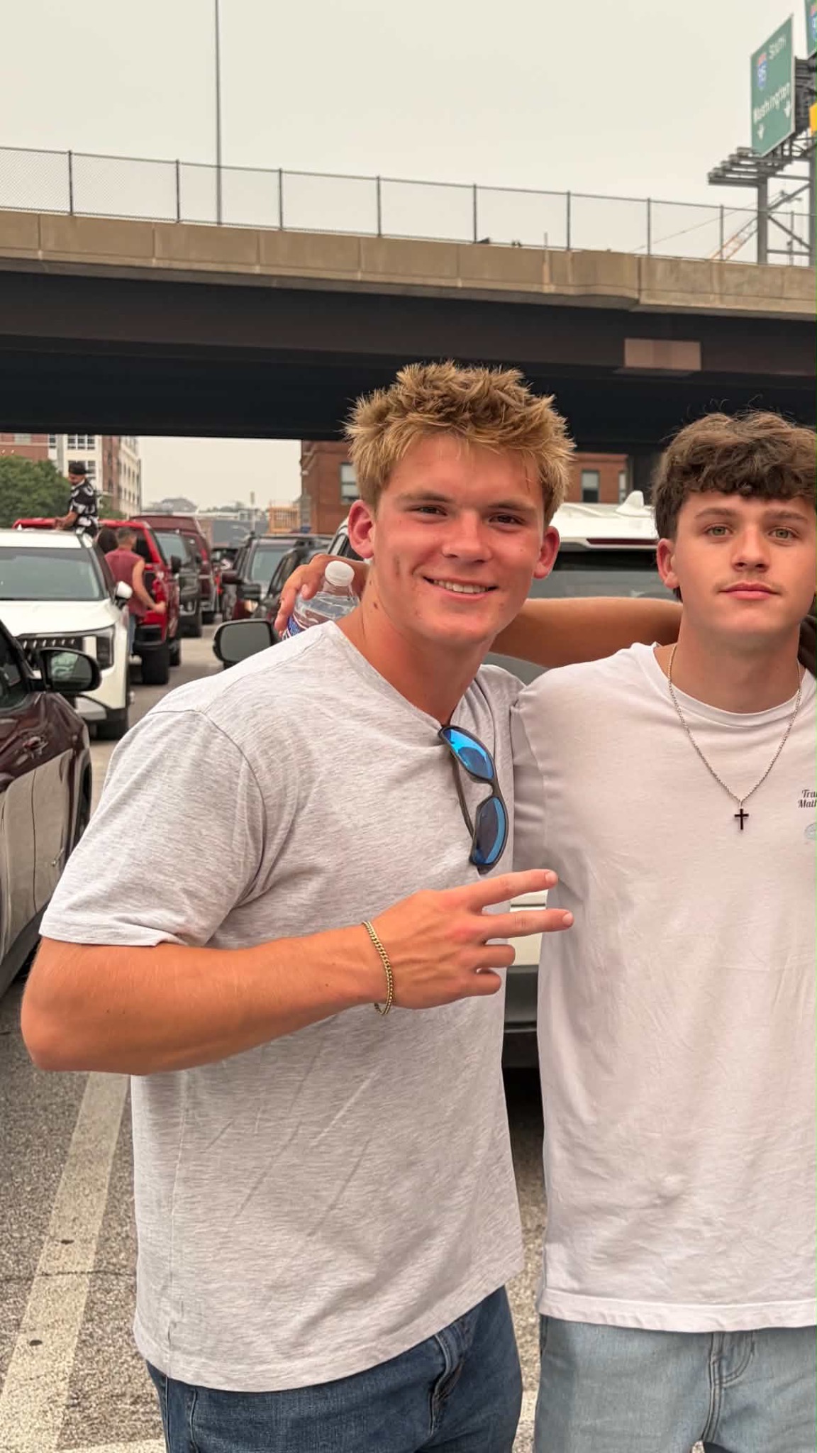 Jake spending time with a friend in the city